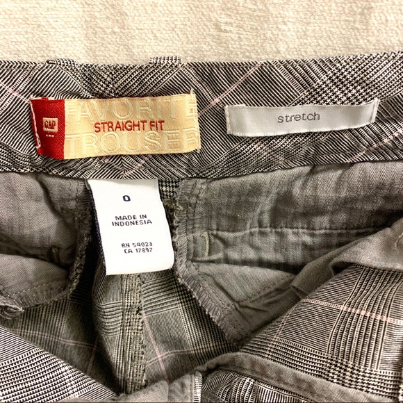 GAP Grey & Pink Plaid Flare Favorite Trouser - Picture 4 of 5